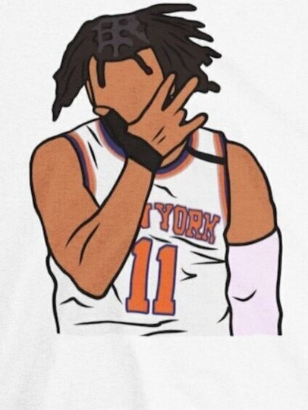Jalen Brunson NY Knicks Basketball 3 Point Celebration Sports Fan T-Shirt - Picture 2 of 6